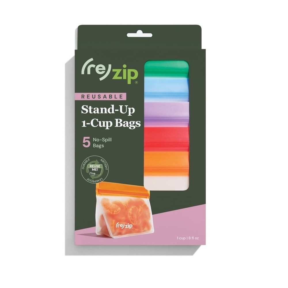Reusable Stand-Up 1-Cup Bags – Multicolor (5 Pack)